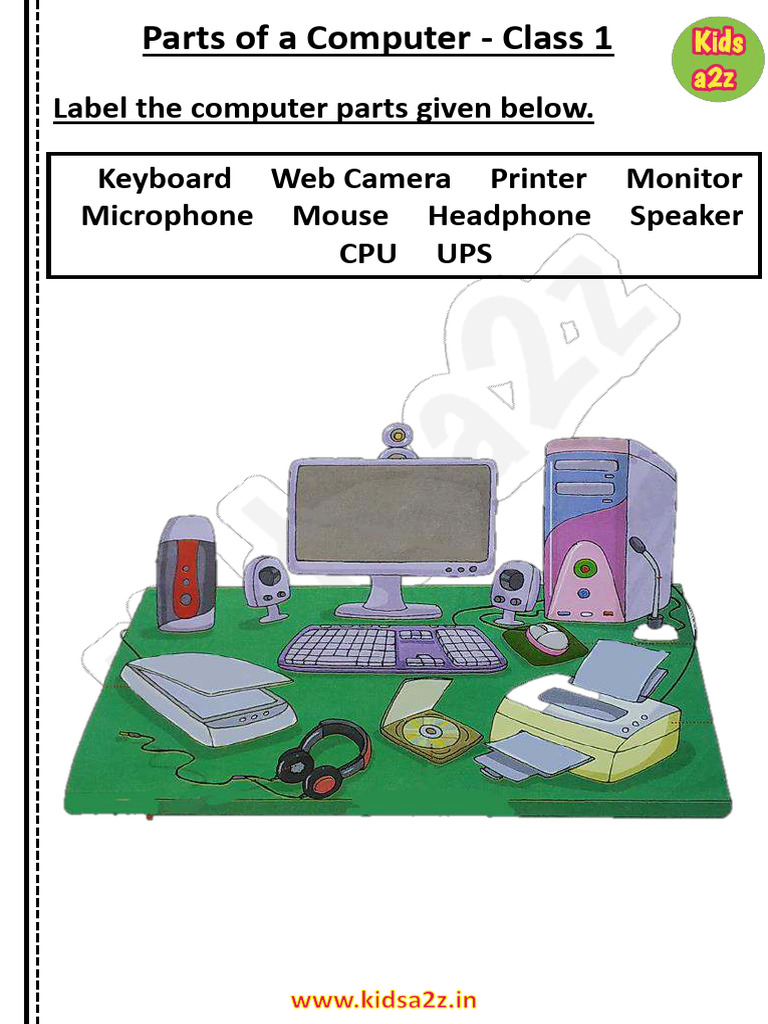 Parts of A Computer Class1 Worksheet7 | PDF