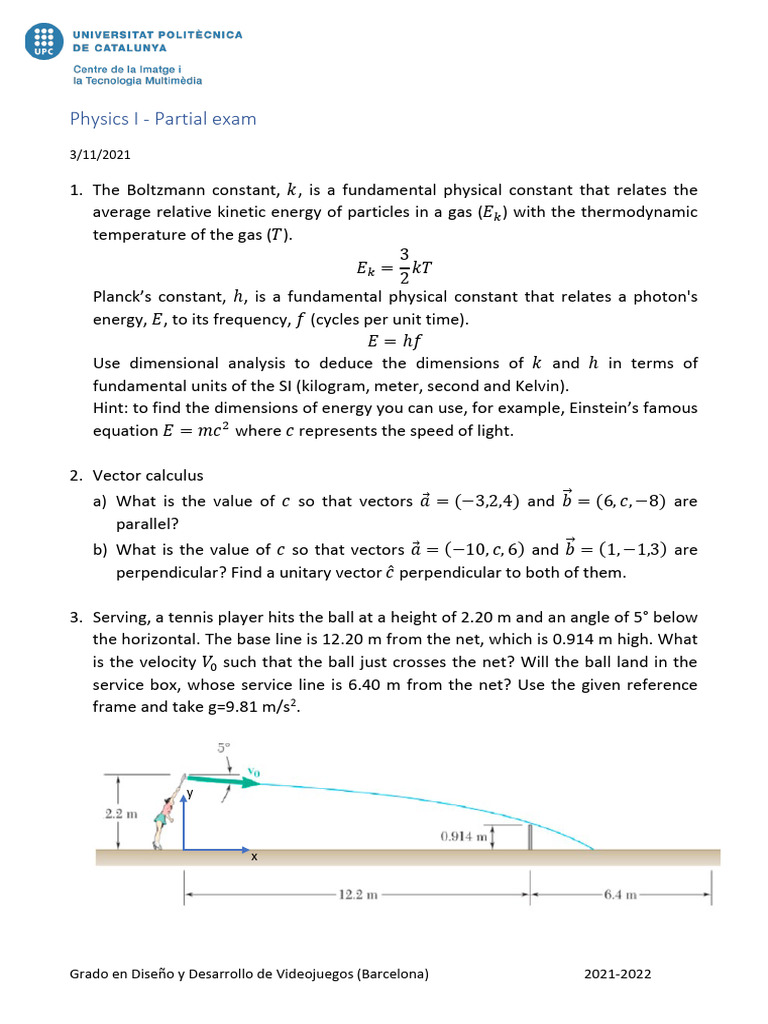 Physics Exam for Game Design Degree | PDF | Acceleration | Velocity
