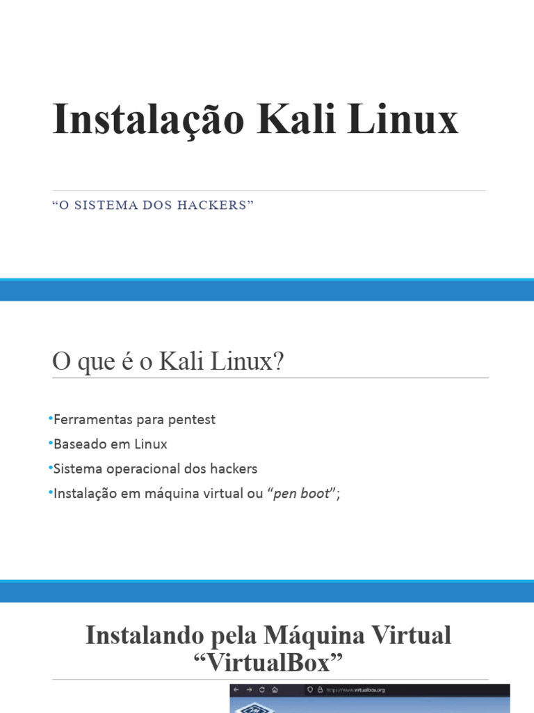 Instalação do Kali Linux em VirtualBox | PDF
