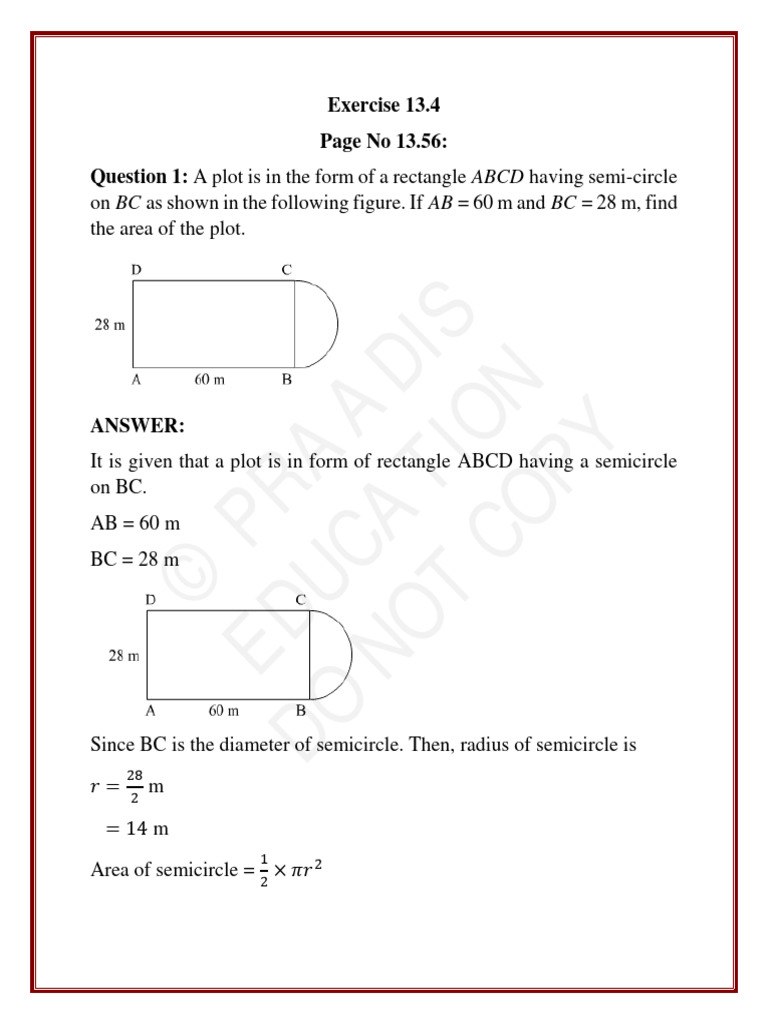 Area Calculations for Various Shapes | PDF | Area | Circle