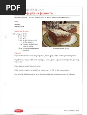 Posna Lenja Pita Sa Jabukama Pdf