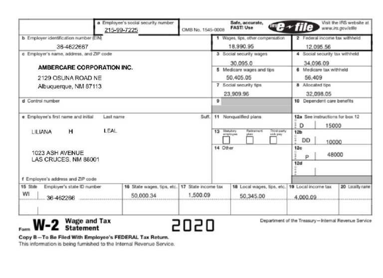 Leal W 2 Form PDF