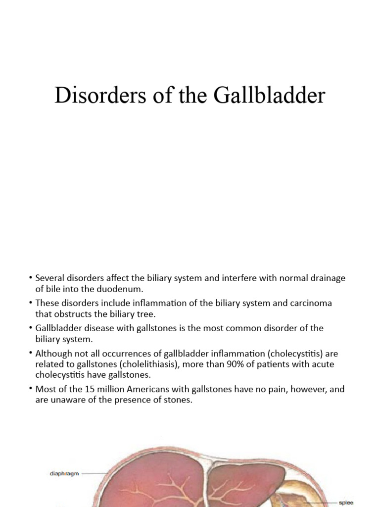 Gallbladder Disorders Overview | PDF | Gallbladder | Pancreas