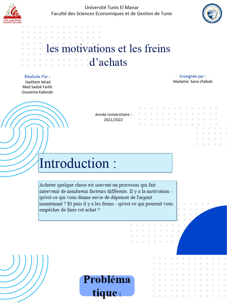 Motivations et freins d'achat des consommateurs | PDF | Motivation ...