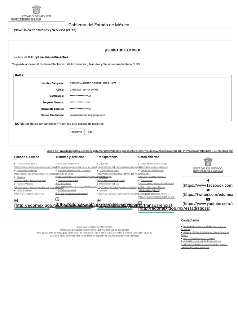 CUTS Clave Única de Tramites y Servicios PDF Software ciberespacio
