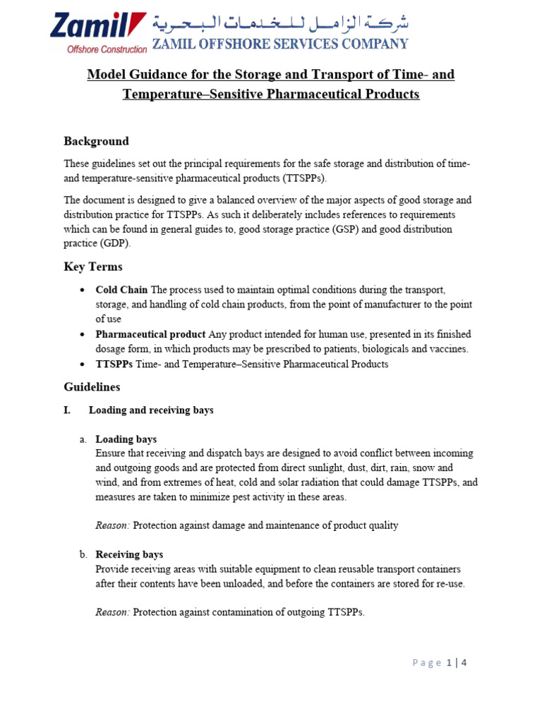 Guidelines for TTSPP Storage & Transport | PDF | Pallet | Warehouse
