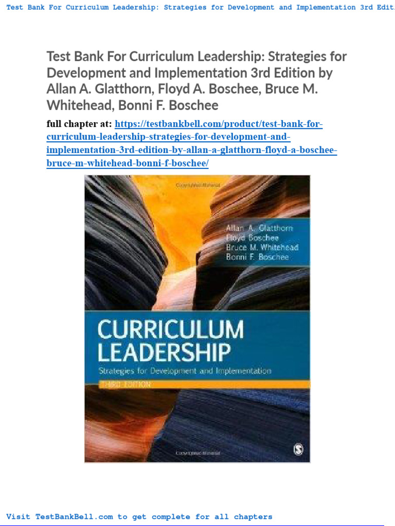 Test Bank For Curriculum Leadership Strategies For Development and