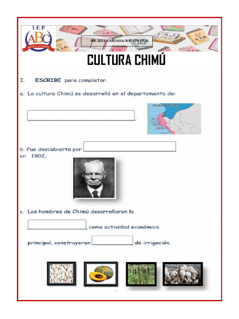Ficha de H.p-4to Primaria-Cultura Chimú | PDF