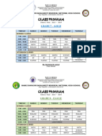 Class Schedule 2023-2024