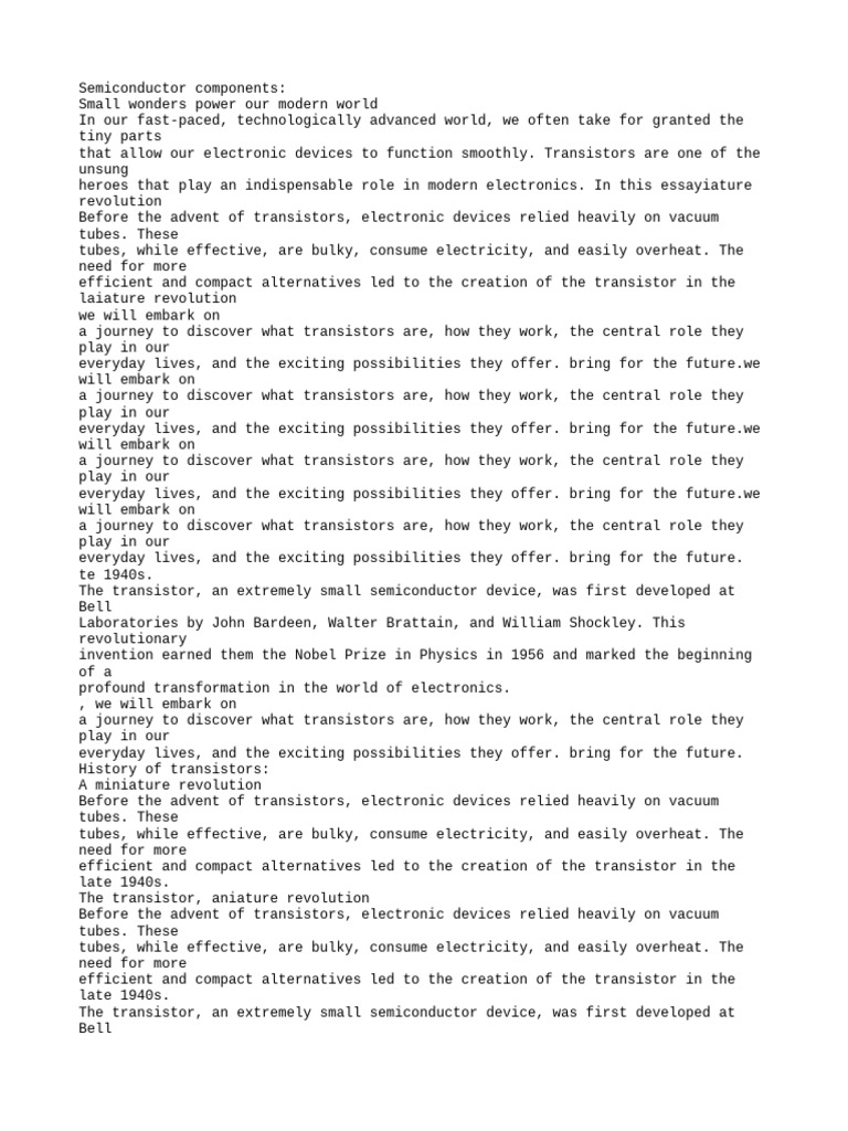 Semiconductor Cons and Profs and Jokes PDF Transistor Electronics
