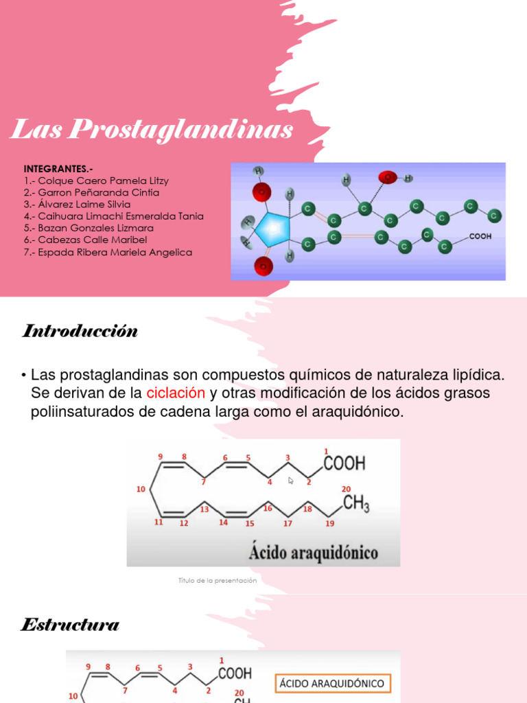 Prostaglandinas: Estructura y Función | PDF