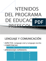 Contenido Programa Preescolar