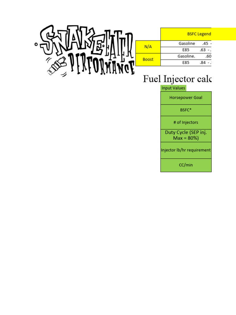 Fuel Injector Size Calculation Guide | PDF