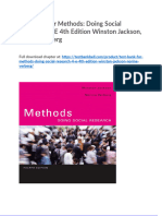 Test Bank For Methods Doing Social Research 4 e 4th Edition Winston Jackson Norine Verberg