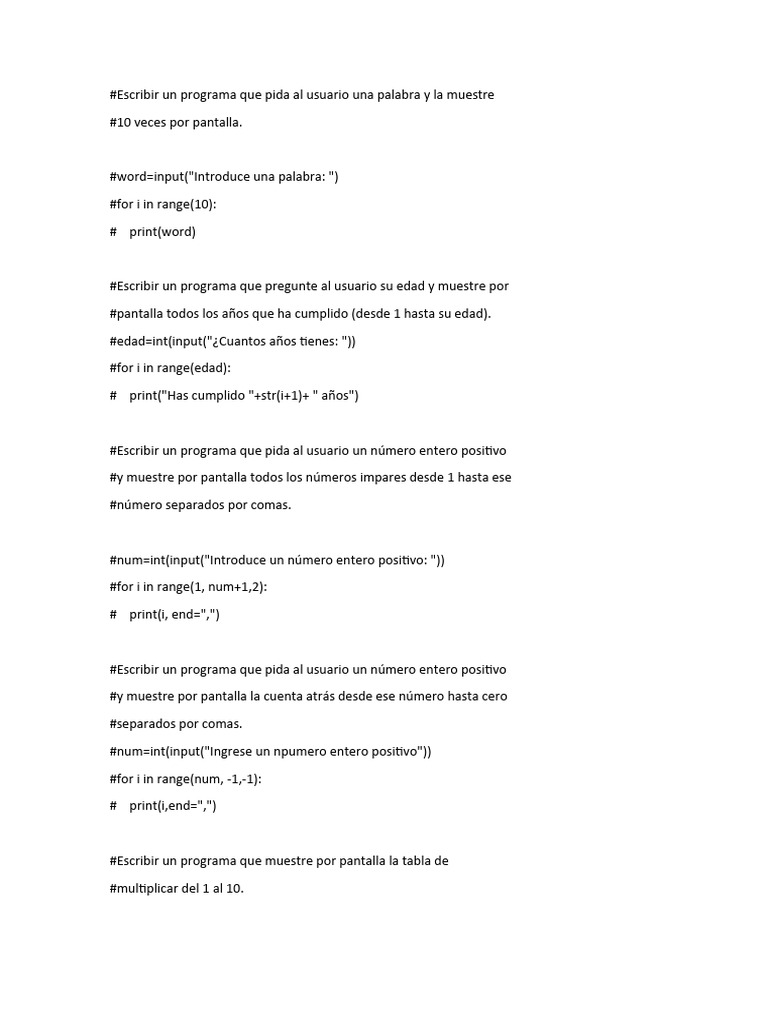 Ejercicios de bucles for en Python | PDF | Arte