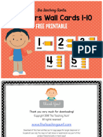 Numbers Wall Cards 1-10 Free Printable The Teaching Aunt