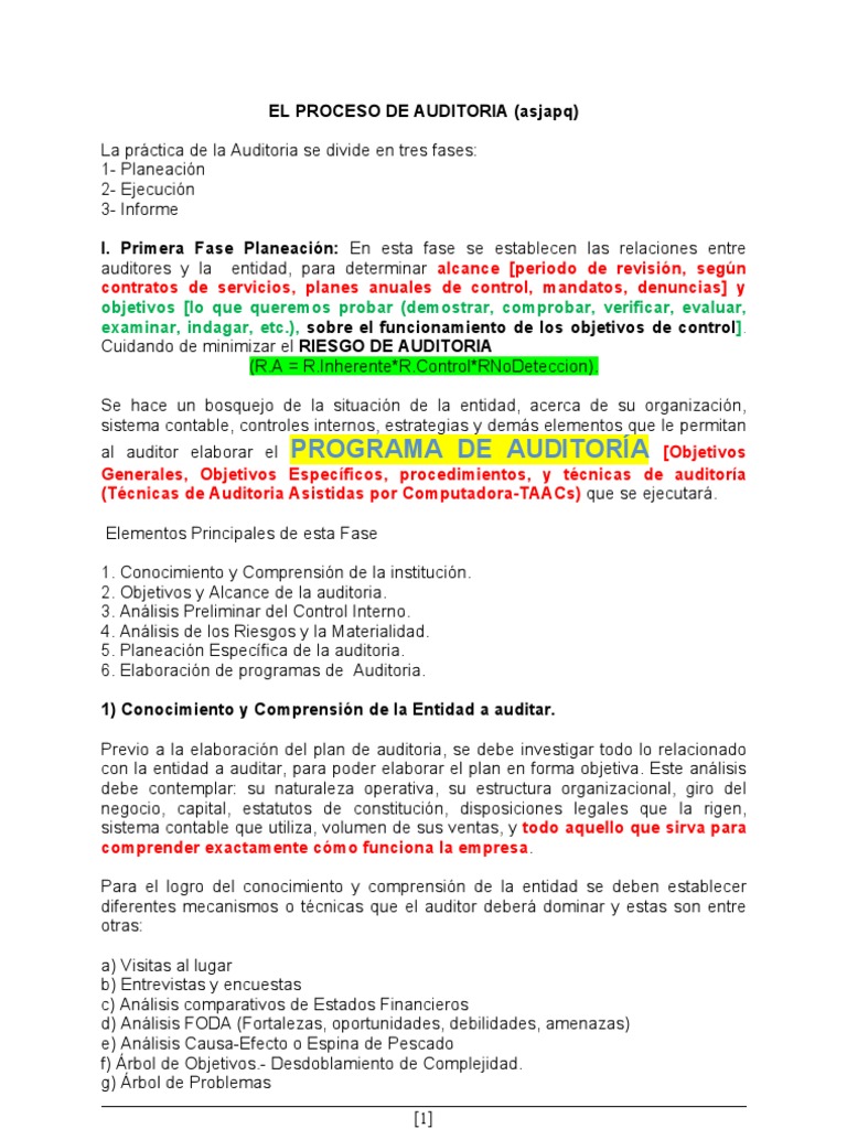 Proceso de La Auditoria | PDF | Auditoría | Contralor