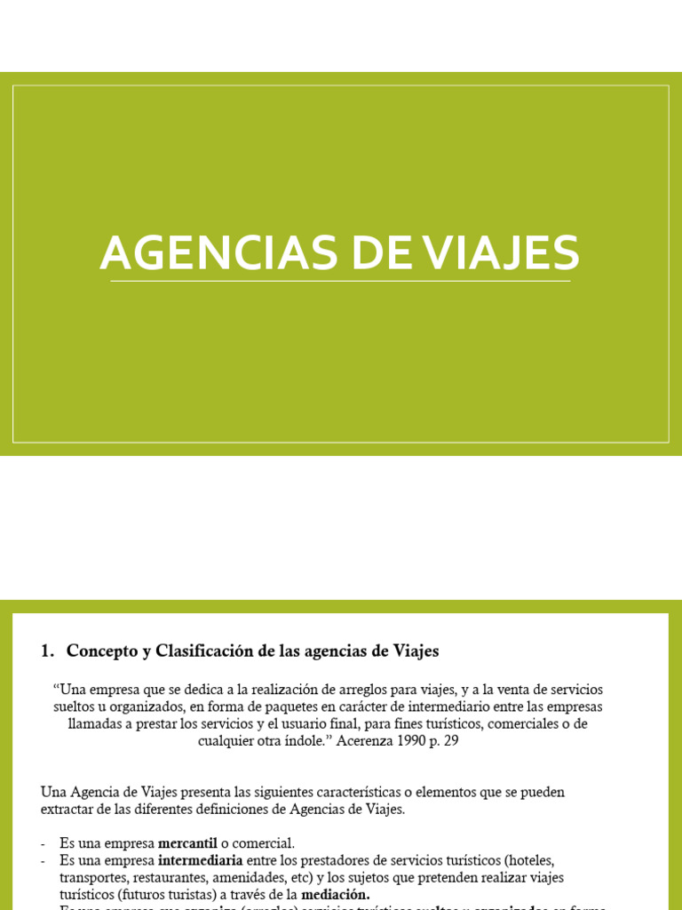 Concepto y Clasificación de Agencias de Viajes | PDF | Agencia de ...