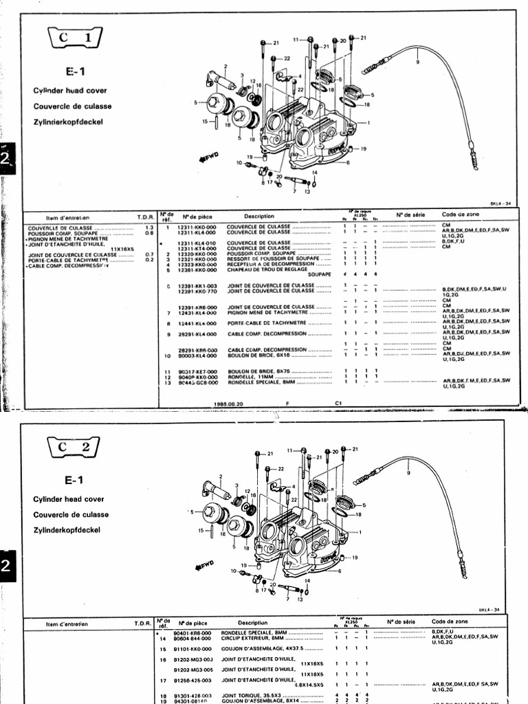 1987 Honda XL250R Parts List | PDF
