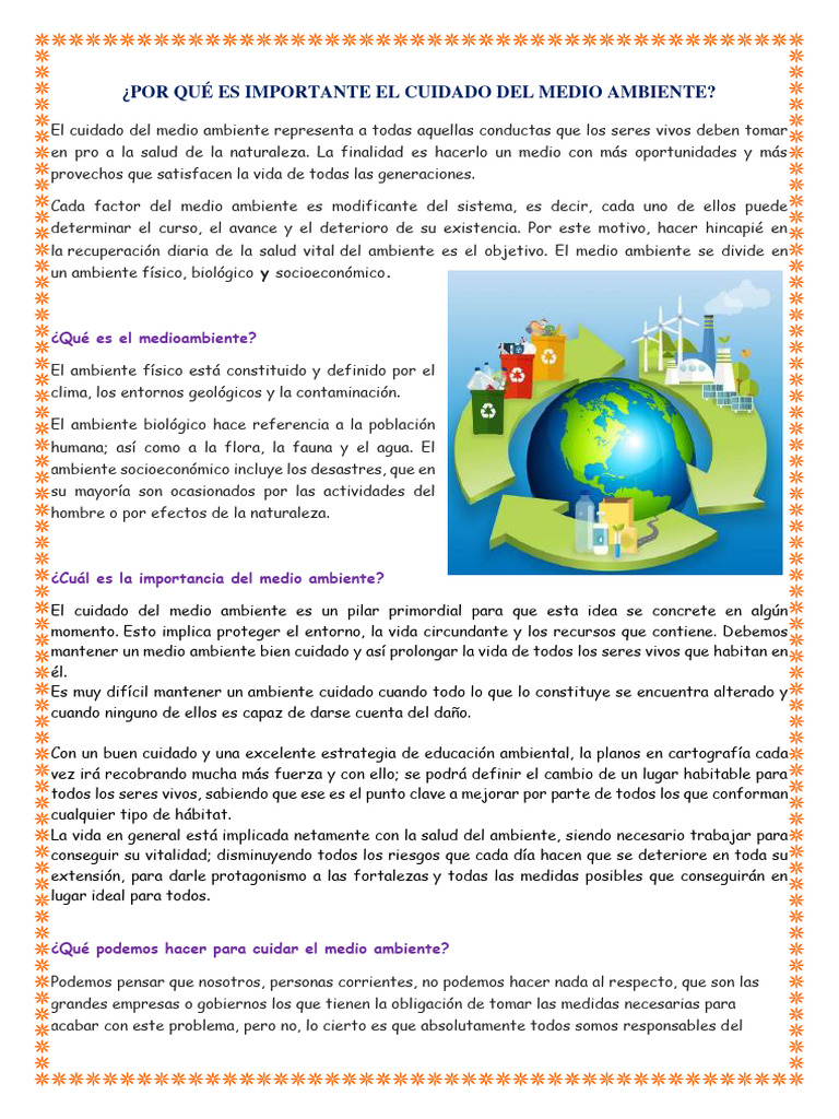 CUIDADO DEL MEDIO AMBIENTE CV 23 | PDF | Entorno natural | Naturaleza