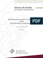 Modelo Educativo Híbrido en El Estado de Puebla. Junio 2021.