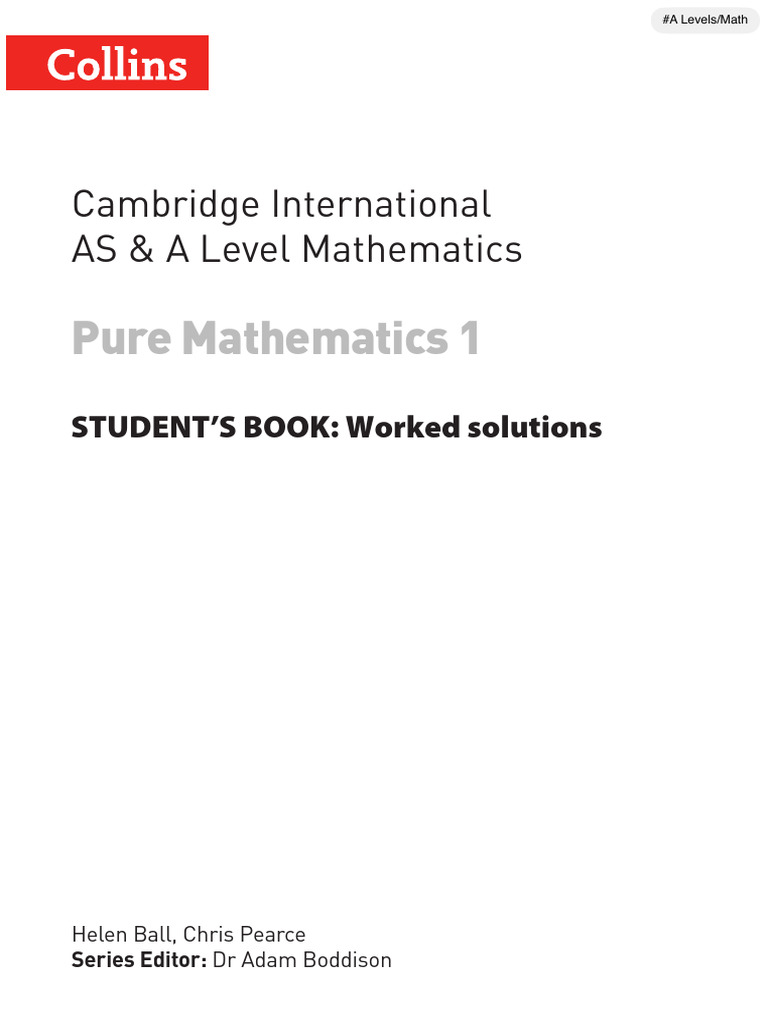 Collins - Pure Mathematics 1 - Worked Solutions Manual | PDF ...