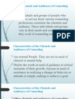 The Clientele and Audiences of Counseling