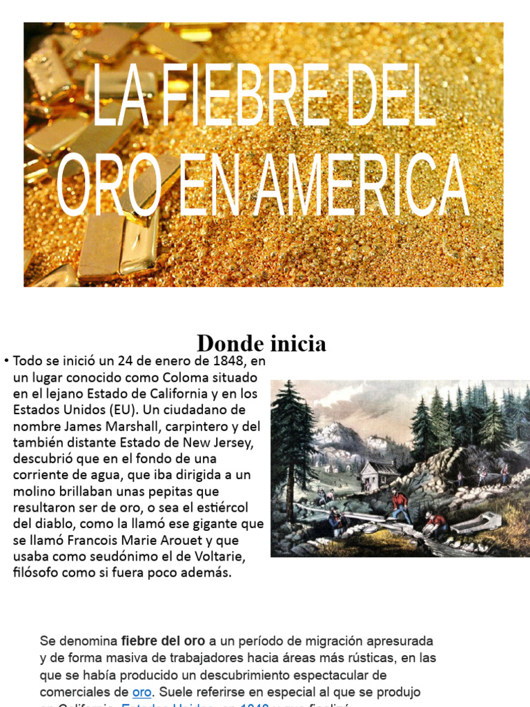 La Fiebre Del Oro en America - Leer | PDF