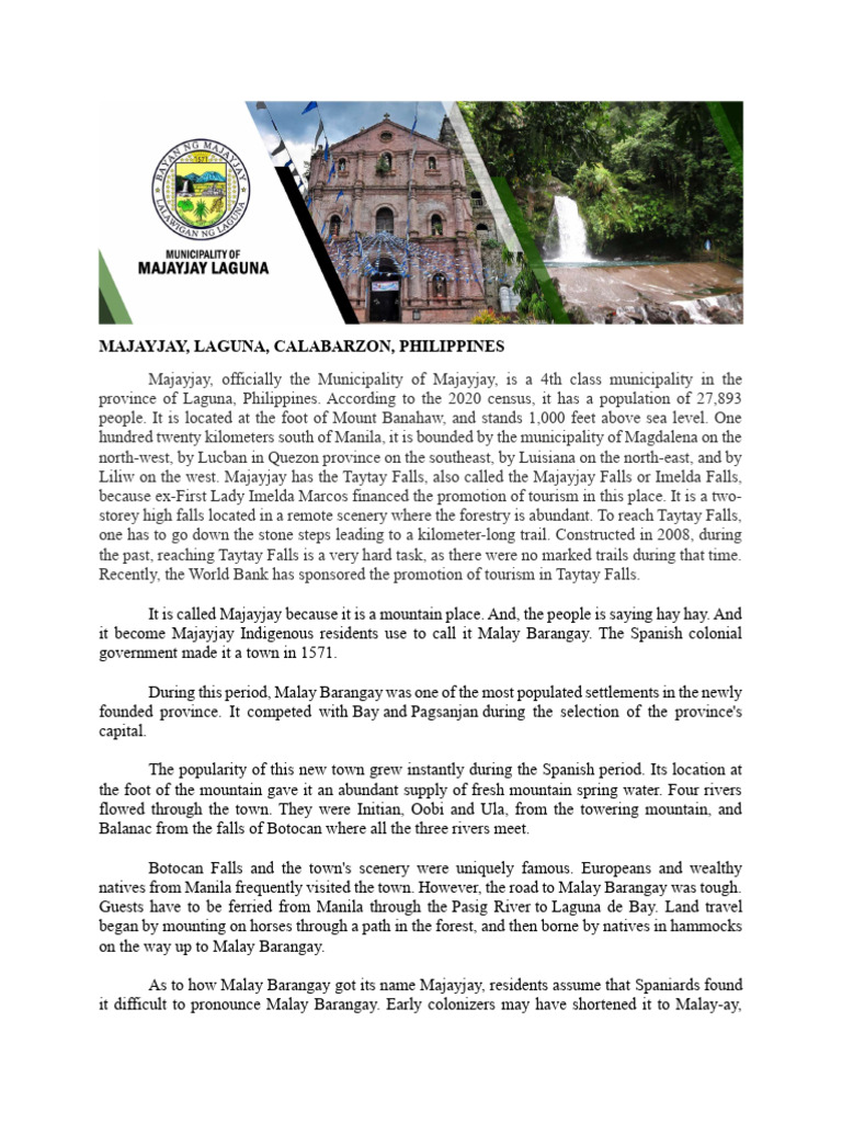 Majayjay: A Hidden Gem in Laguna | PDF | Earth Sciences | Physical ...