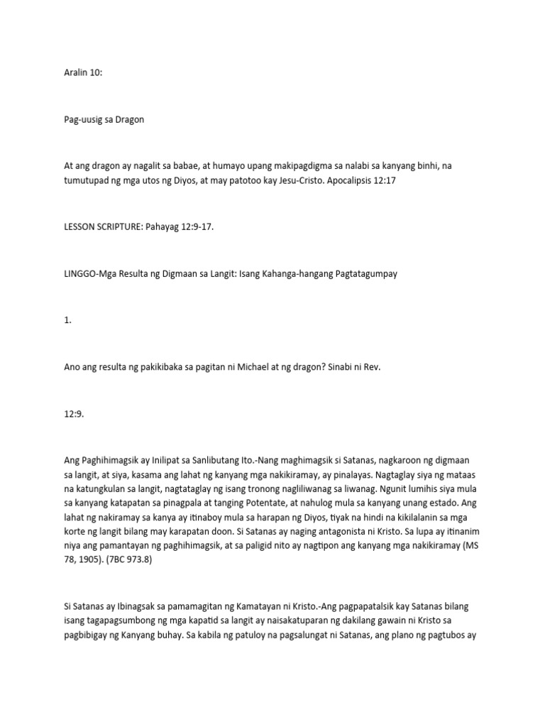 Leksyon 10 | PDF