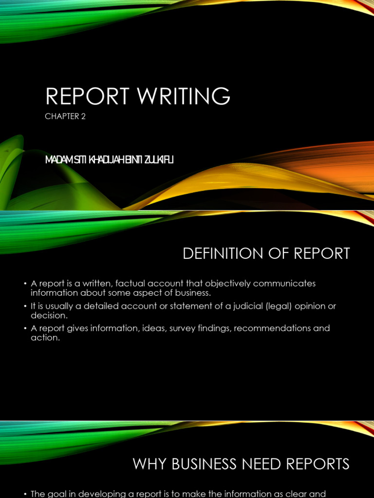 Report Writing | PDF | Data | Information