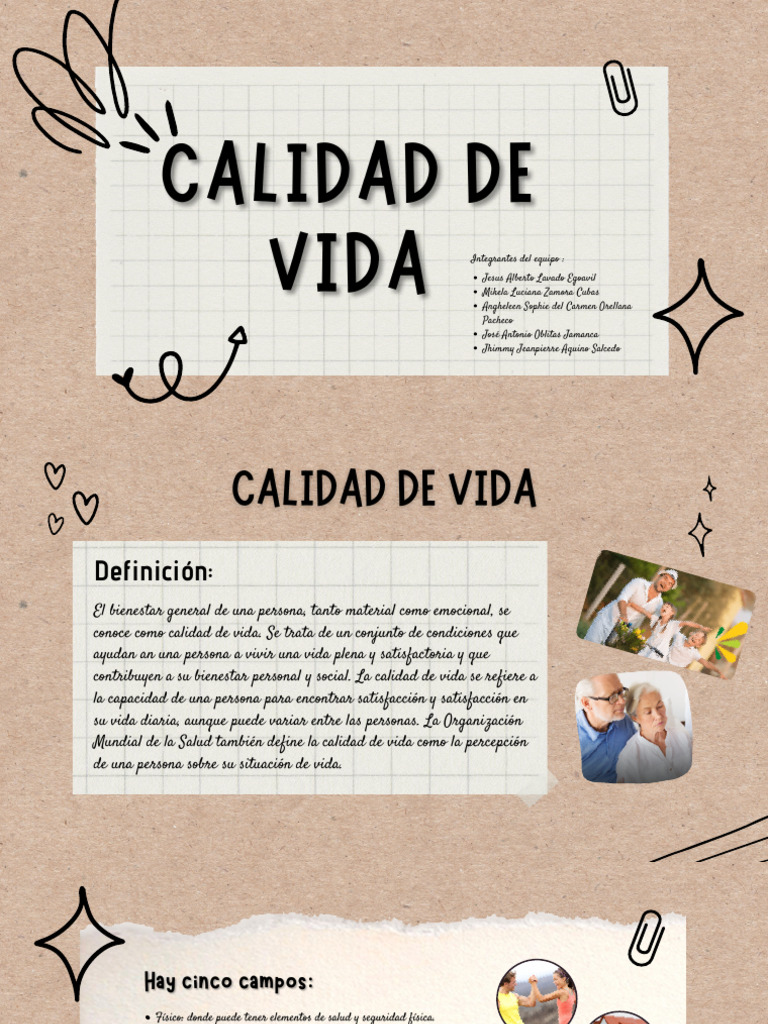 Grupo 7 - Calidad de Vida | PDF | Calidad de vida | Bienestar