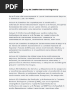 CUSF y LISF: Normativa de Seguros en México | PDF | Seguro | Bancos