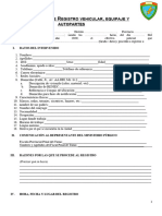 Formato de Acta de Registro Vehicular 2019