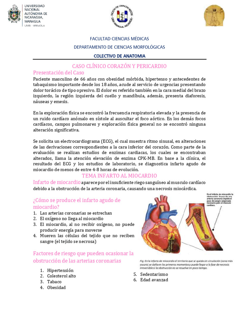 Infarto Agudo de Miocardio: Caso Clínico | PDF | Infarto de miocardio ...