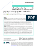 A Comparison of Rural Australian First Nations and Non-First Nations Survey Responses To Covid-19 Risks and Imapcts - Implications For Health Comunications