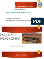 Antropologia Etnografia Laguna de Huacachina