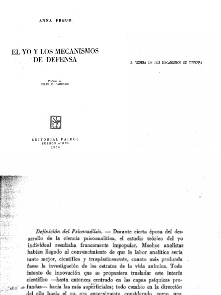 El Yo y Los Mecanismos de Defensa Anna Freud | PDF