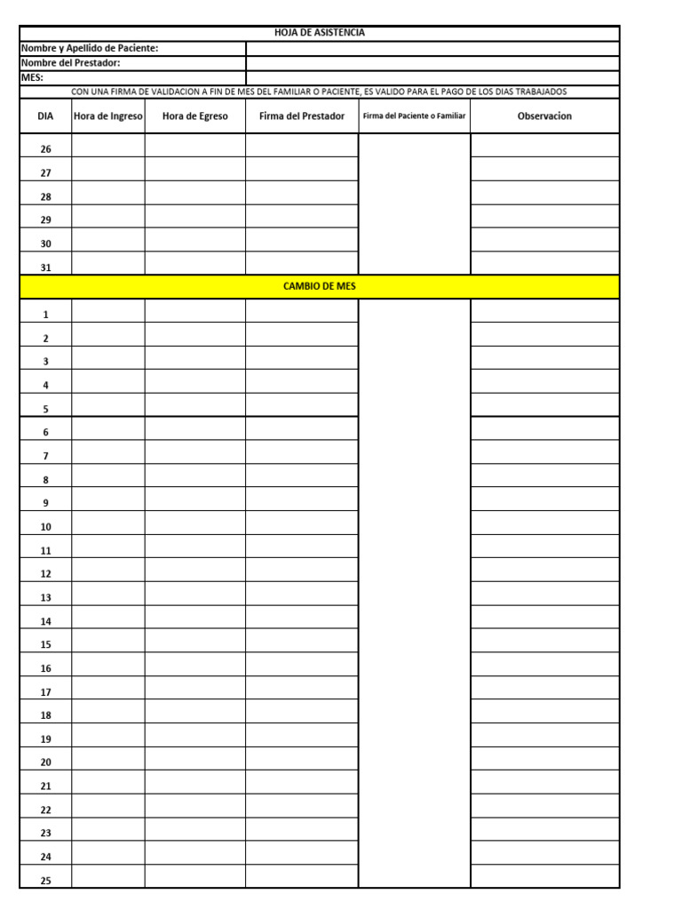 Planillas Asistencia1 | PDF