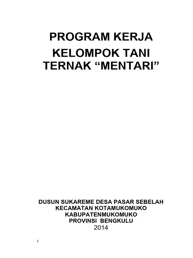 Program Kerja Kelompok | PDF | Memasak, Makanan, & Anggur | Teknologi ...