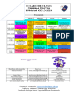 Preparatoria Horario Pruebas Cortas III Unidad CICLO 2023