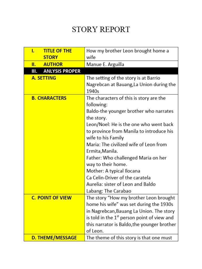 Story Report | PDF