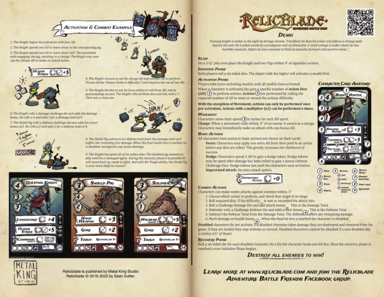 RelicBlade Quickstart Rules Guide | PDF