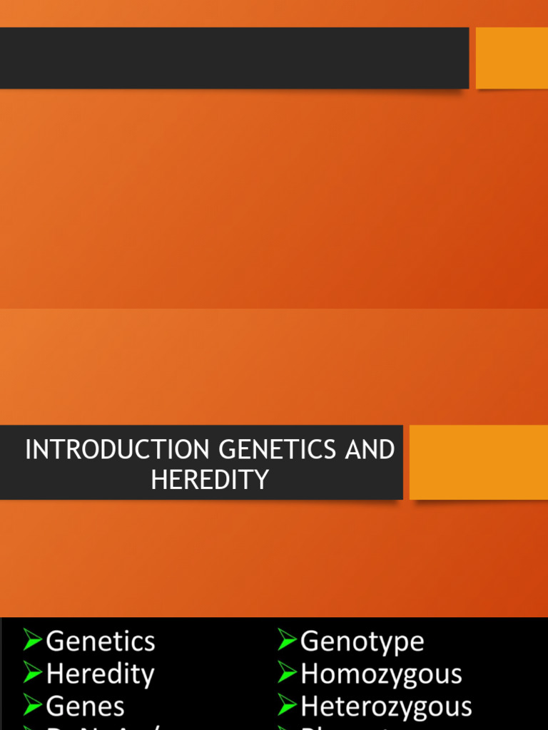 Introduction genetics and heredity pdf