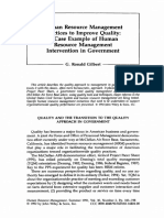 Human Resource Management Practices Improve Quality: A Case Example of Human Resource Management Intervention in Government