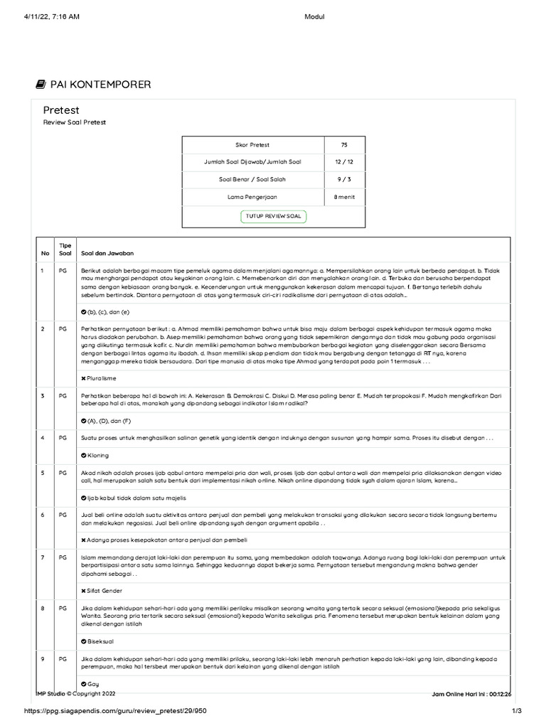 Prestest 5 | PDF | Karier & Perkembangan