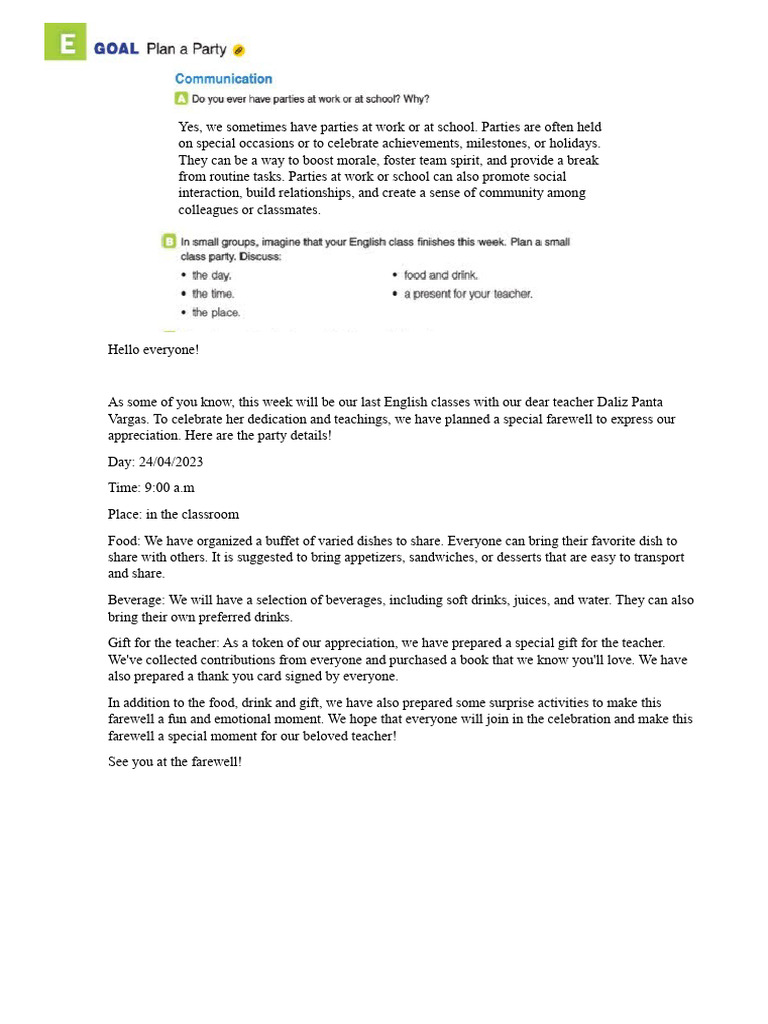 Plan A Party | PDF
