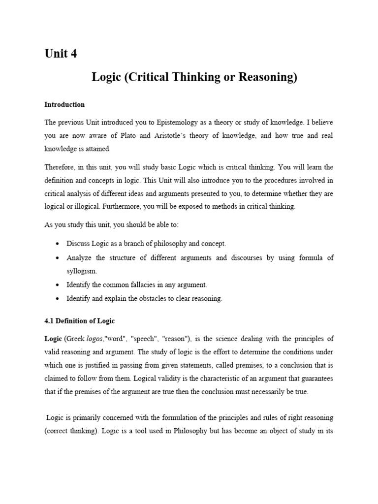 Understanding Logic and Critical Thinking | PDF | Argument | Logic