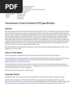 Transmission Control Protocol (TCP) Specification