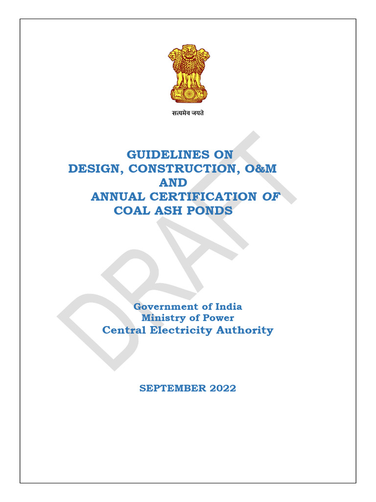 Draft Guidelines For Ash Pond | PDF | Fly Ash | Coal
